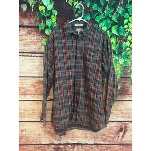 Vintage LL Bean Shirt Men XLT Tall Tartan Plaid Button Cotton Flannel Christmas